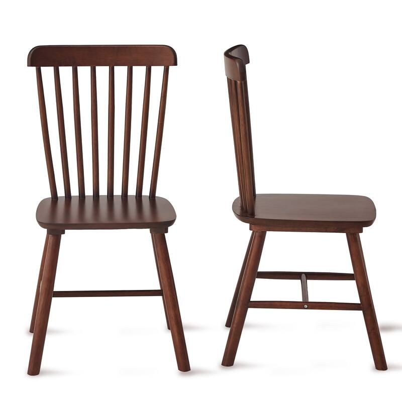 Modern Solid Wood Dining Chairs with Curved Backrests (Set of 4)
