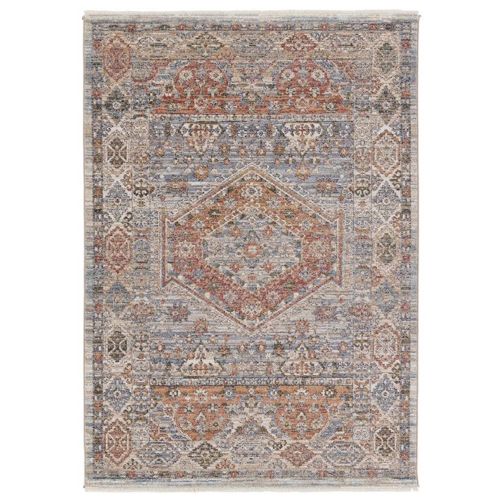 Louisa Medallion Red/ Blue Area Rug