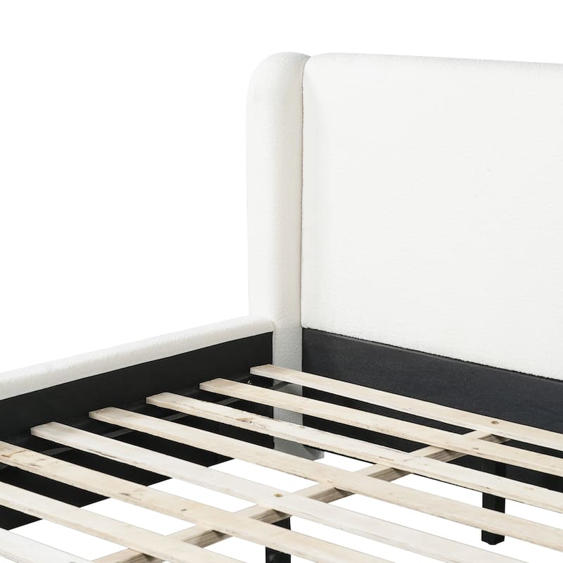 Christopher Knight Home - Modern Upholstered Boucle Frame with Wingback Headboard