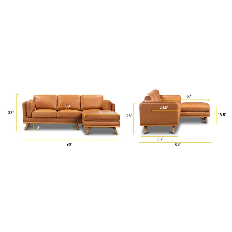 Poly and Bark Cadiz Sectional Sofa - Genuine Italian Leather