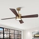 preview thumbnail 16 of 39, 52" Black/ Distressed Brass Smart Dimmable RGB Ceiling Fan with Remote and App Control