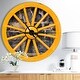 preview thumbnail 8 of 8, Designart 'Yellow wooden Wagon Wheel Country' Oversized Farmhouse Wall CLock