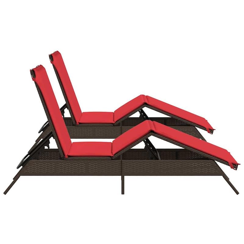 vidaXL Patio Sun Lounger Black/Brown/Grey - 9.1 x 31.0 x 13.2