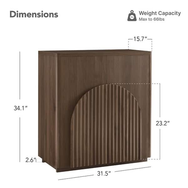 dimension image slide 0 of 3, Spruce & Spring Modern Sideboard Buffet Cabinet with Wave Design