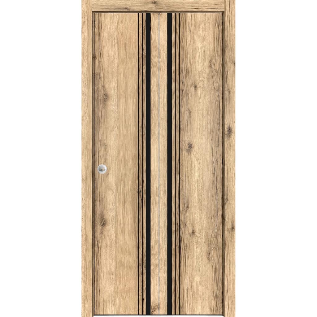 Bi-fold Doors 36 x 80 Planum 0011 Oak with Sturdy Tracks