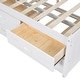 preview thumbnail 28 of 28, Full Size Platform Bed with Trundle and Storage Headboard, Kids Bed Frame with Charging Station and 3-Drawers, Antique Brown