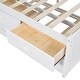 preview thumbnail 13 of 13, Full Size Platform Bed with Trundle and Storage Headboard, Kids Bed Frame with Charging Station and 3-Drawers, White