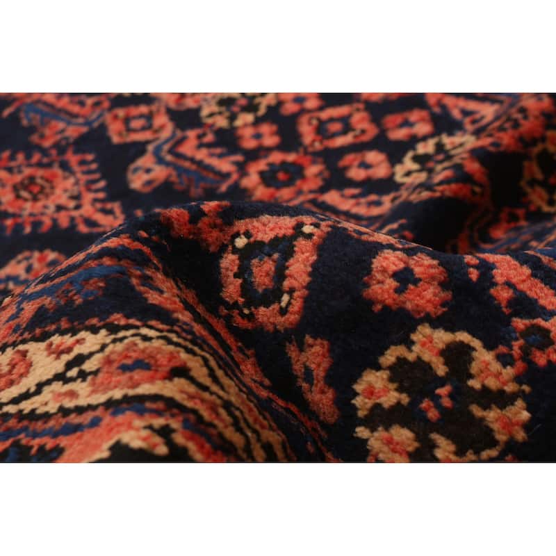 Andelz Navy, Red Rug 3'7" x 12'6" - 3'7 x 12'6