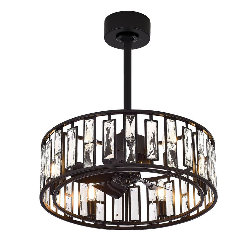 20-In Chandelier Caged Ceiling Fan with Light and Remote(5-blade)