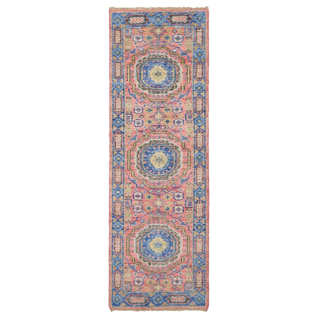 ECARPETGALLERY Hand-knotted Mamluk Coral Wool Rug - 2'8 x 7'11