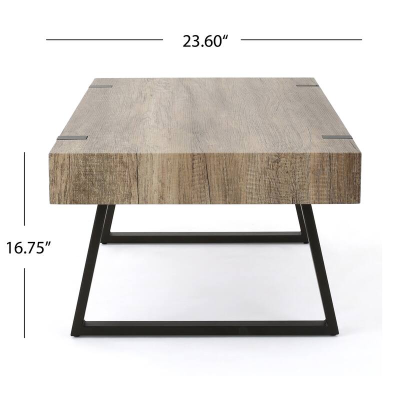 Grey Coffee Table with Black Legs,MDF Construction
