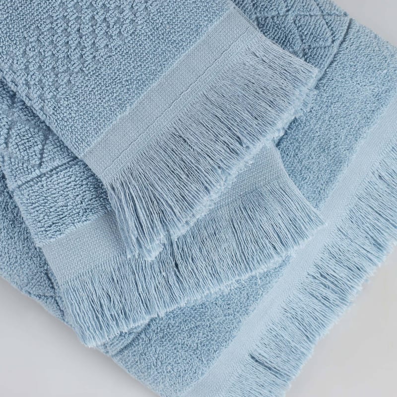 Superior Rolla Cotton Geometric Jacquard Plush Soft Bath Sheet Set of 2