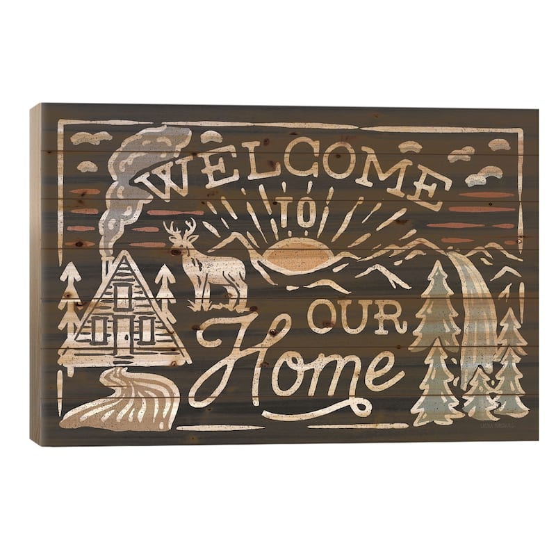 Adventurous III Black Print On Wood by Laura Marshall - Multi-Color - 18x26x1.5