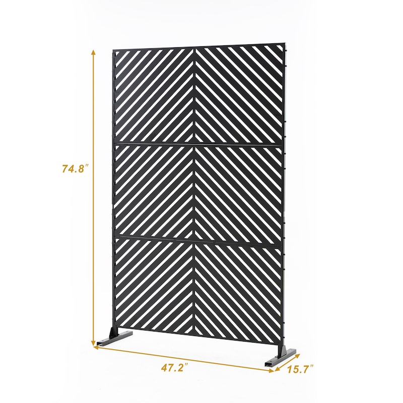 Outdoor Privacy Screen with Stand for Patio Garden Metal Fence