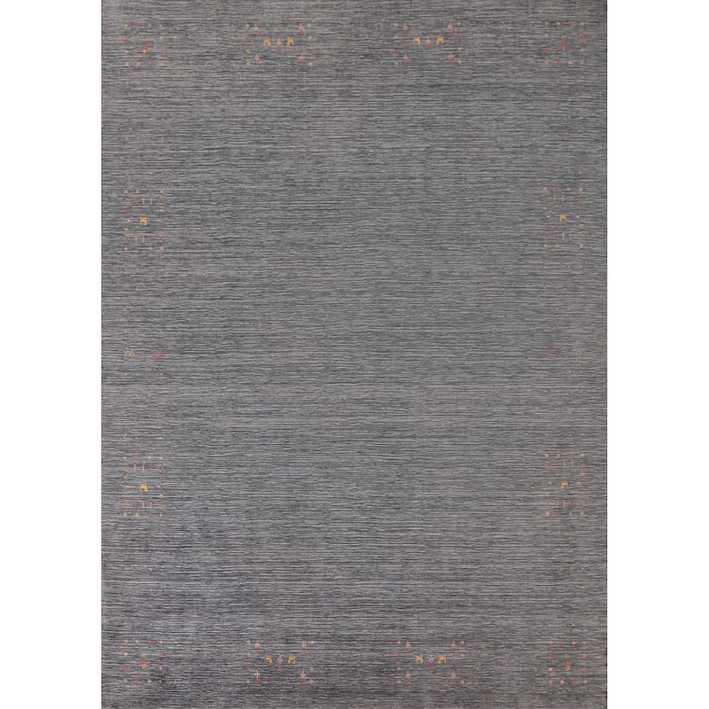 Striped Gabbeh Oriental Area Rug Wool Carpet - 8'9"x 11'6"