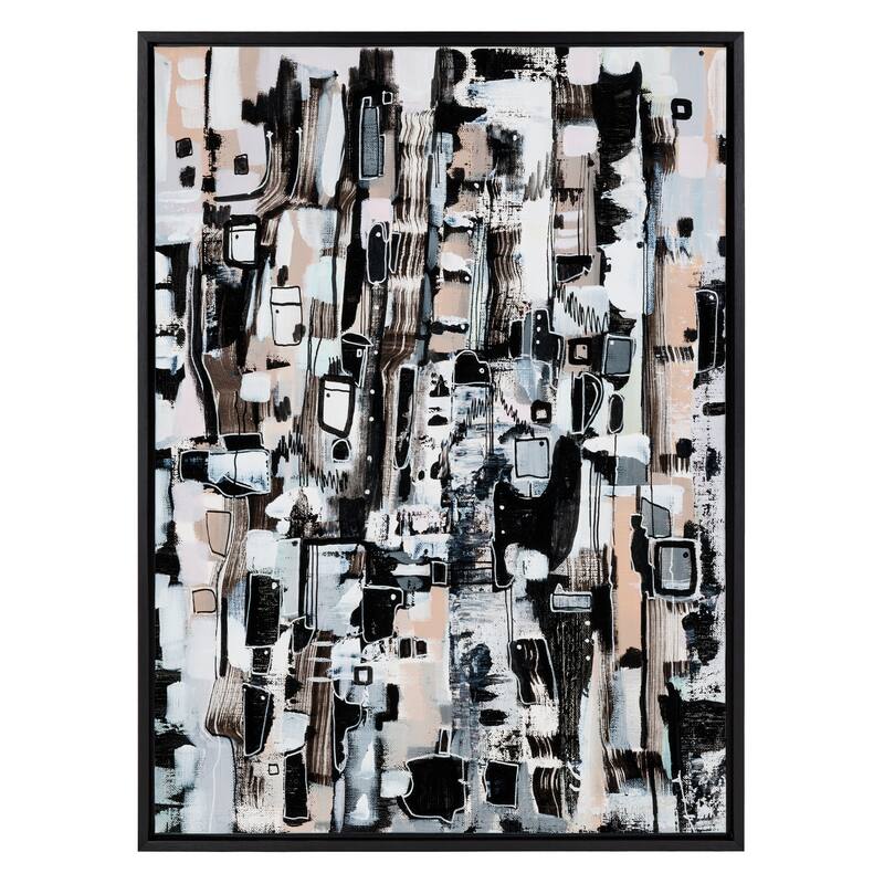 Kate and Laurel Sylvie Snowfall Seattle Framed Canvas by Leah Nadeau