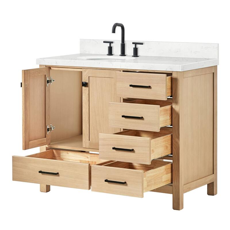 Ariel A042SLCQOVO Cambridge 43" Free Standing Single Basin Vanity Set
