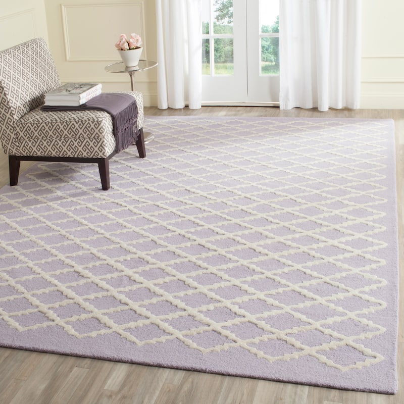 SAFAVIEH, Handmade Cambridge Reny Modern Moroccan Wool Rug - 6' x 9' - Lavander/Ivory