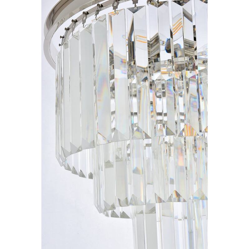 Royce Edge 9-Light Polished Nickel Chandelier