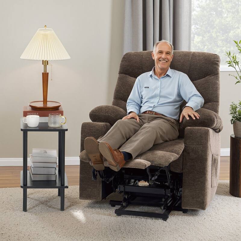 MCombo Power Lift Recliner Chair with Extended Footrest for Elderly People, Fabric