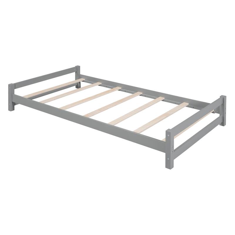 Twin over Twin Bunk Bed with LED Light and USB Ports