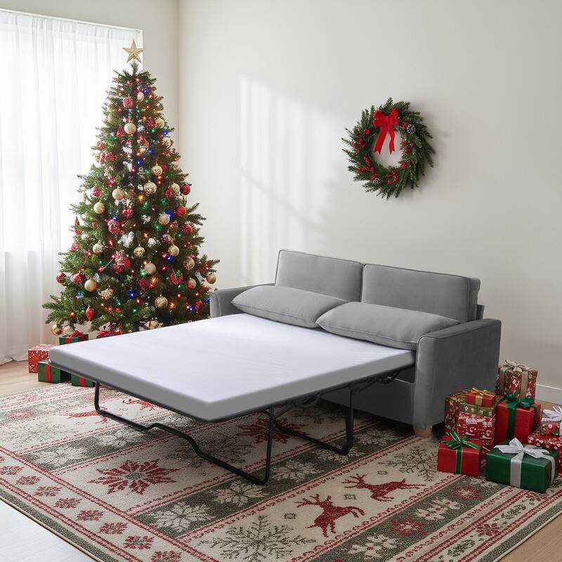Mixoy Modern Pull Out Sofa Bed,Velvet Sleeper Loveseat Couch Bed