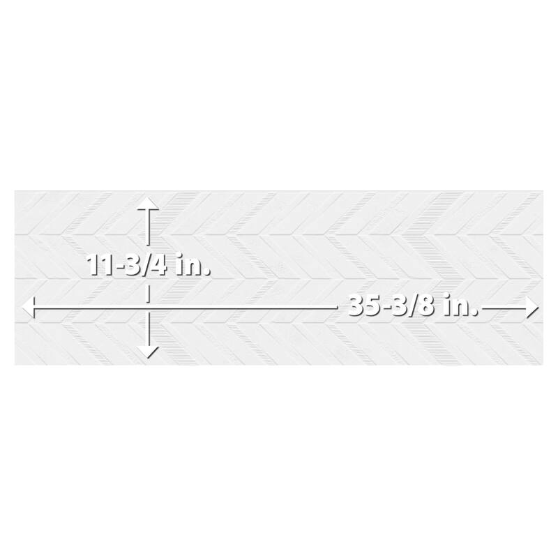 Merola Tile Lumiere Lelue Blanco 11-3/4" x 35-3/8" Ceramic Wall Tile