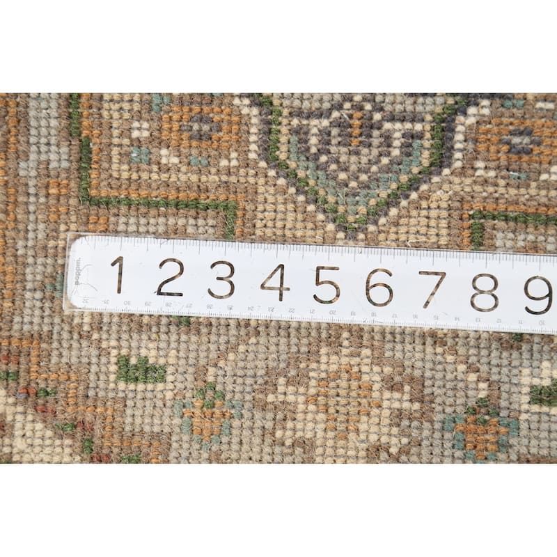 Gray Geometric Heriz Serapi Indian Accent Rug Handmade Wool Carpet - 2'0"x 3'0"