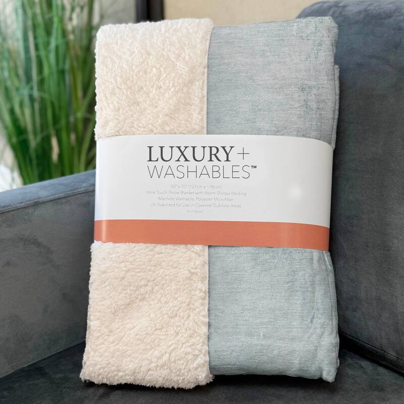 Premium Machine Washable Abstract Ombre Sherpa Throw Blanket