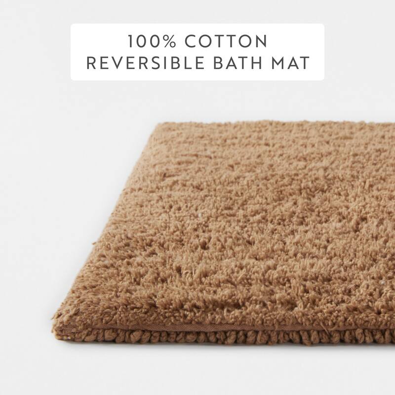 Becky Cameron 100% Cotton Reversible Solid Bath Mat