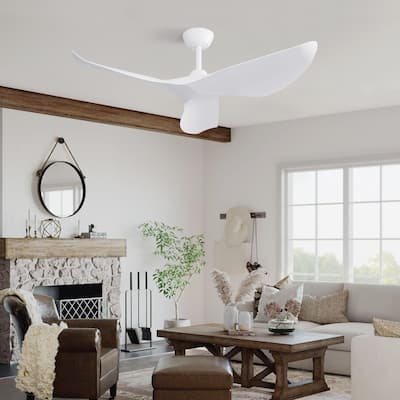 38" Ceiling Fan Without Light, Modern Ceiling Fans with DC Motor Remote Control - White