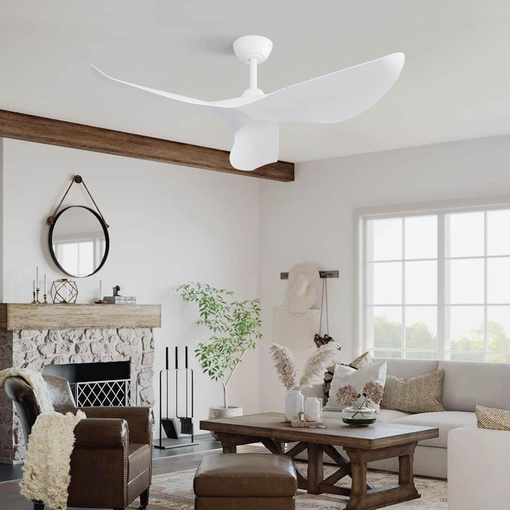 38 Inch Ceiling Fan Without Light, 6-Speed Reversible DC Motor Ceiling Fan for Bedroom Living Room