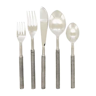 Sleek Ribbed Flatware (Set of 5)