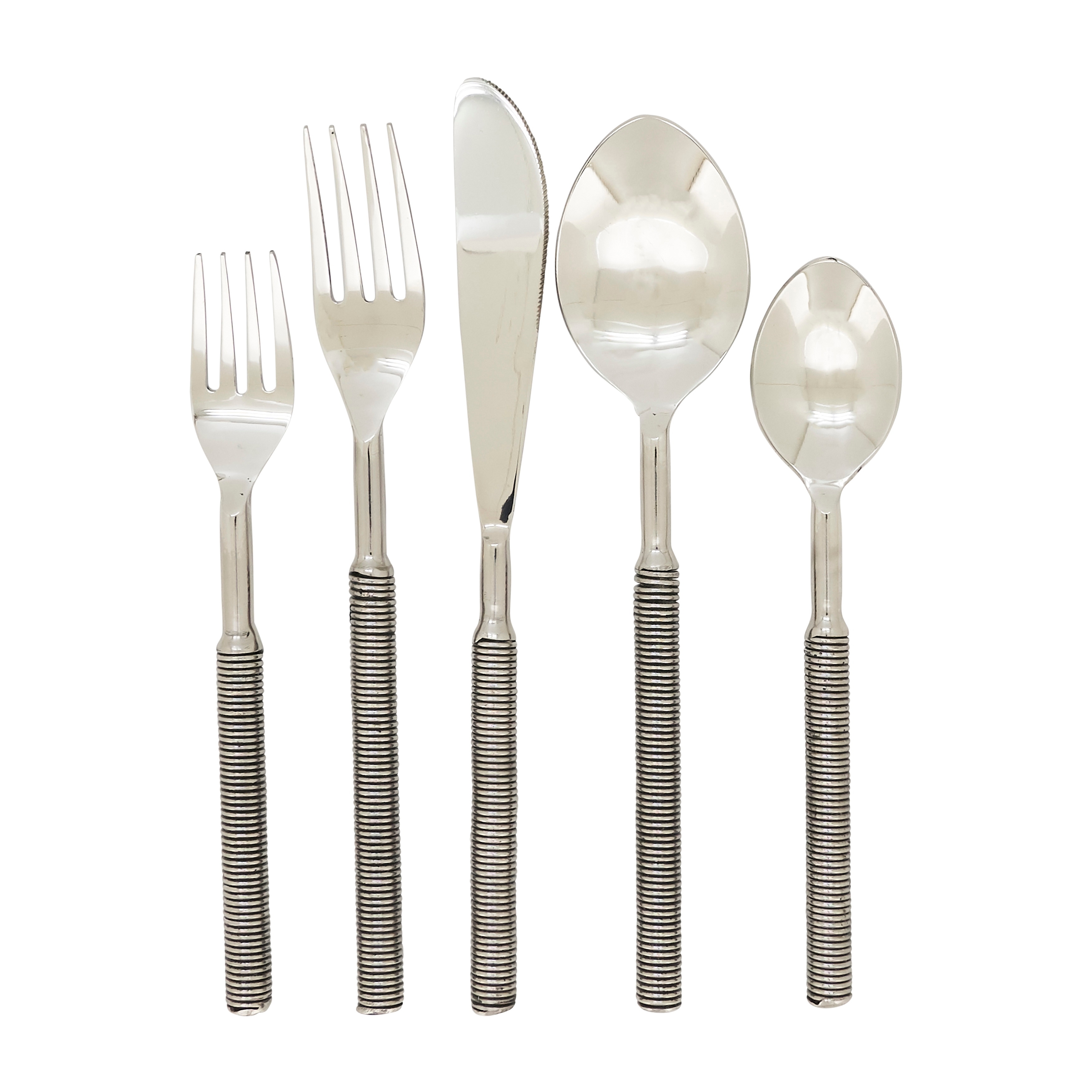Saro Lifestyle Sleek Ribbed Flatware (Set of 5)