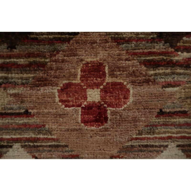 Hand Knotted Oriental 100% Wool Carpet Modern All-Over Multi-Colored Contemporary Area Rug - 9' 9'' X 6' 10''