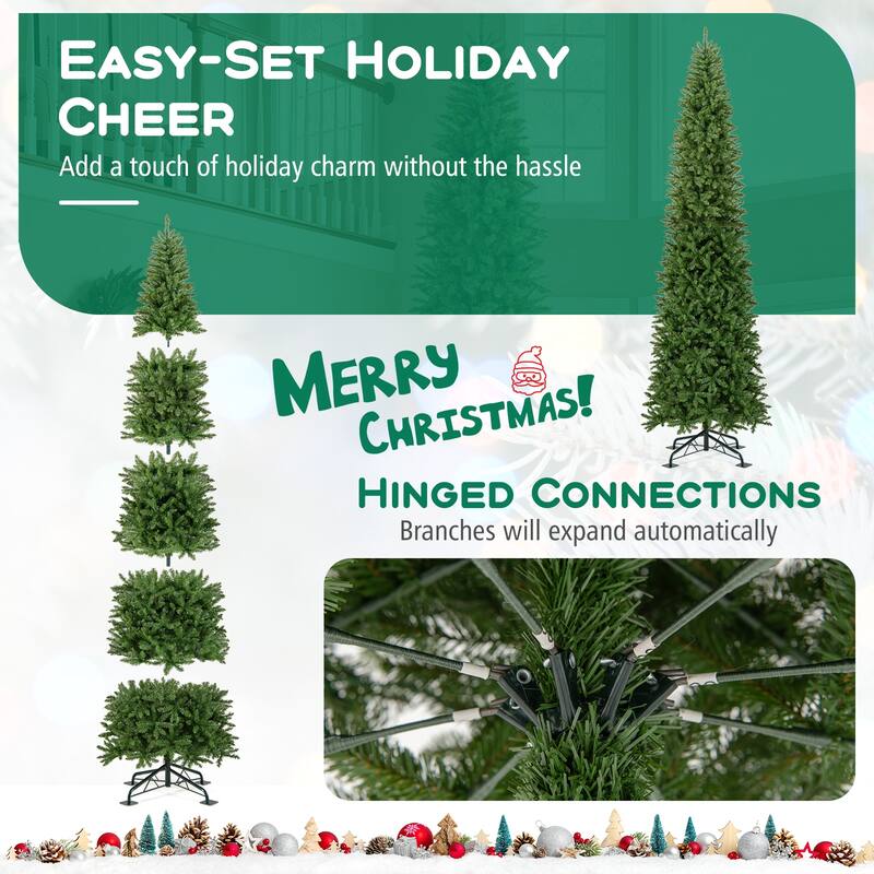 Costway 12 FT Pre-Lit Artificial Christmas Tree with 2840 Branch Tips - Green - See Details