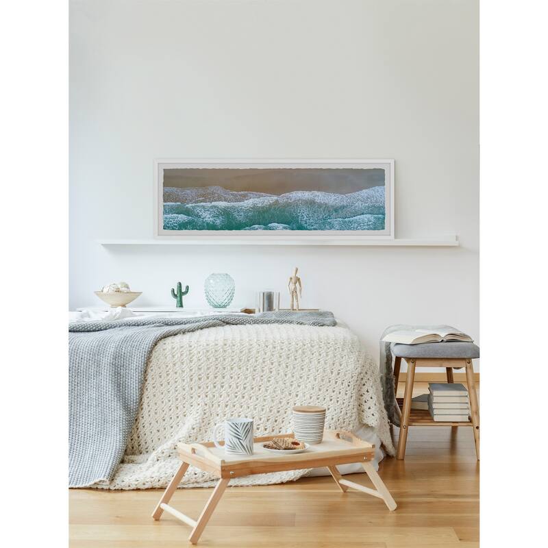Coastal Wave Painting Print - Rustic Seaside Wall Art Decor for Home