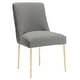 preview thumbnail 13 of 124, SAFAVIEH Couture Nolita Velvet Accent Chair - Mustard / Brass - 28"x23"x35.3" - 28" W x 23" D x 35" H Charcoal Grey