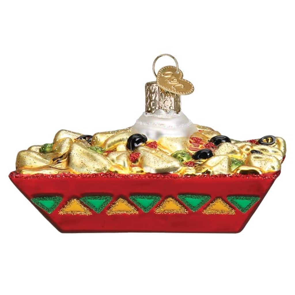 Nachos Mexican Food Christmas Holiday Ornament Blown Glass - Multi