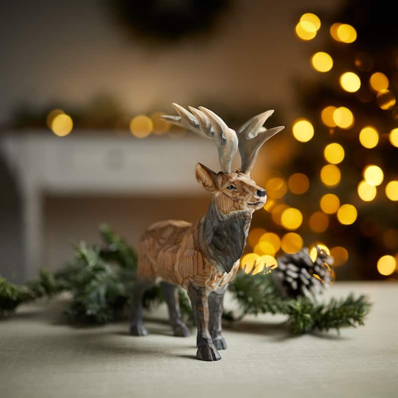 Wooden Deer Figurine