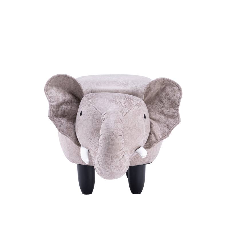 Animal Elephant Storage Upholstered Kids Ottoman