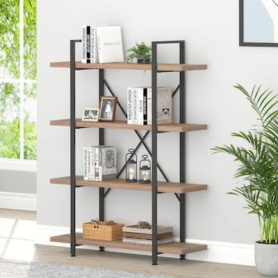 Industrial Metal Wooden Storage Book Shelves