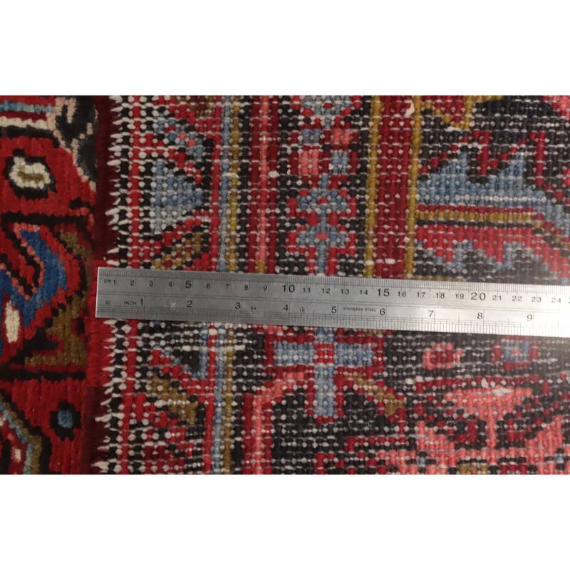 Hand Knotted Oriental 100% Wool Carpet Traditional Medallion Red Heriz Area Rug - 11' 0'' X 8' 8''
