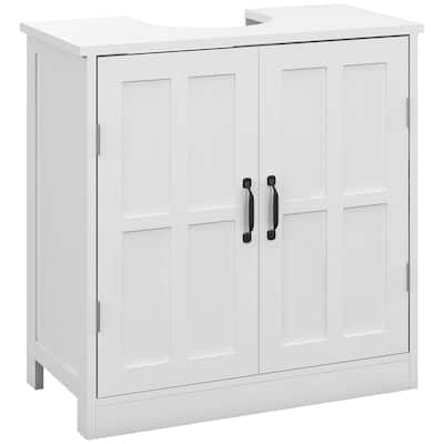 Under Sink Bathroom Cabinet with Double Doors, Adjustable Shelf, U-Shaped Design for Space Saving - 23.5in L Particle Board