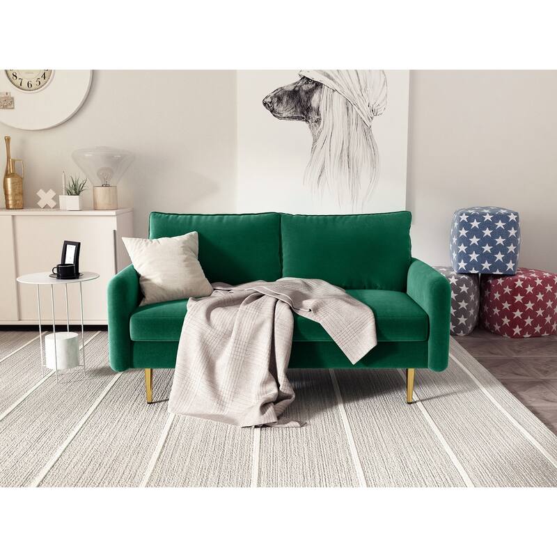 58'' Velvet Square Arm Loveseat