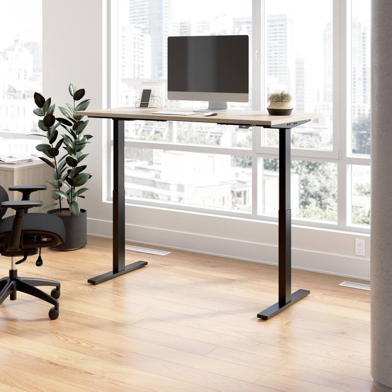 Bush Business Furniture Move 60 Series 60x30 Adjustable Standing Desk - Natural Elm/Black Powder Coat