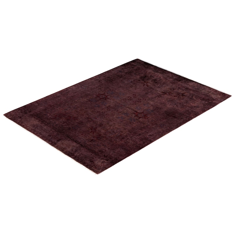 Overdyed One-of-a-Kind Hand-Knotted Area Rug - Purple - 4' 2" x 5' 9"