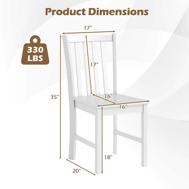 Costway Rustic Dining Chairs Set of 4 with Slat Tilt Backrest, Wide - See Details