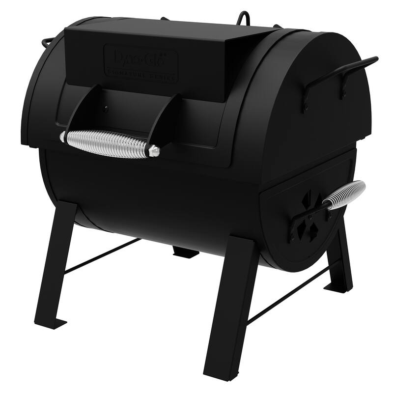 Dyna-Glo Signature Series Portable Tabletop Black Charcoal Grill /Side Firebox