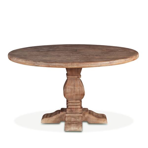 Pengrove 48Inch Round Mango Wood Dining Table Oak Bed Bath